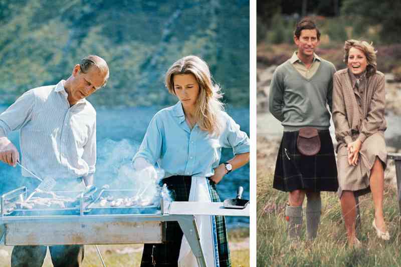 De izquierda a derecha: el príncipe Felipe y la princesa Ana en 1972; el príncipe Carlos y la princesa Diana durante su luna de miel en 1981